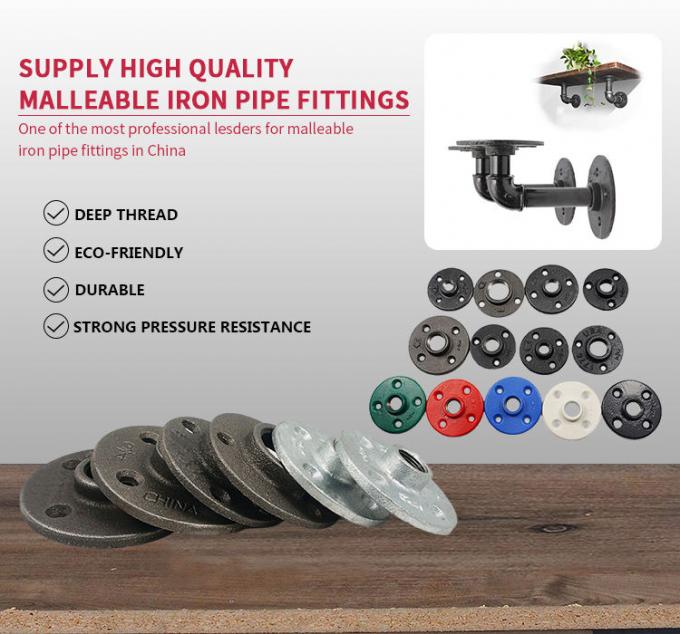 DELLOK 1/2'' 3/4" Bsp Kadın Döşeli Eğilebilir Demir Boru 4 Delikli Normal Zemin Flange 2