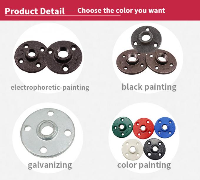 DELLOK 1/2'' 3/4" Bsp Kadın Döşeli Eğilebilir Demir Boru 4 Delikli Normal Zemin Flange 0